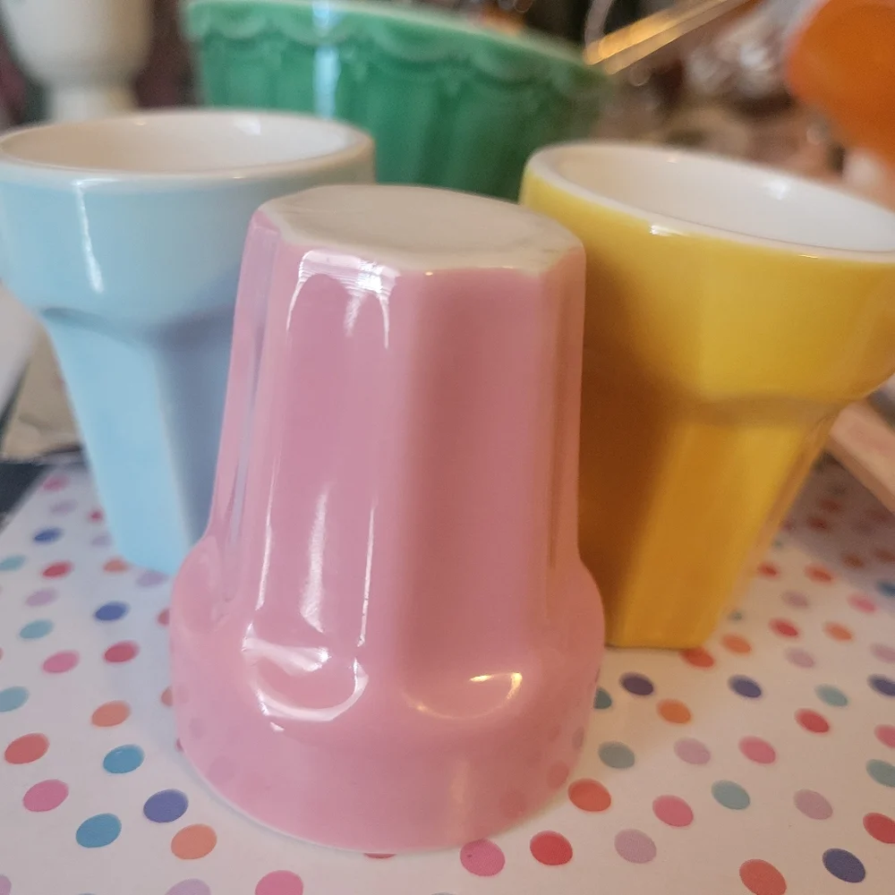 IKEA Pastel Cups Shot Glass Small Vase ~ DUKTIG Line ~ Pink Blue Yellow FINAL !!